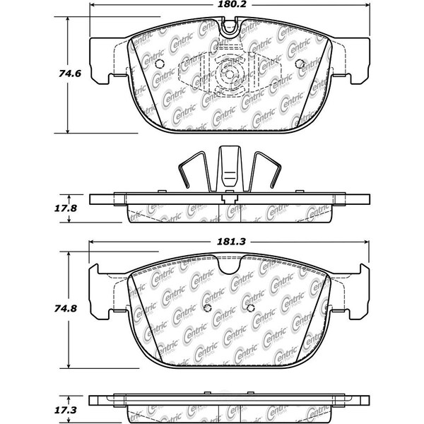 Centric Parts Centric 104.18650 Centric Posi-Quiet Semi-Metallic Disc Brake Pad Sets 104.18650 - main